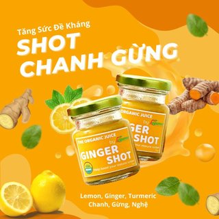 Ginger Shot Tươi Légumes 75ml – Chanh Gừng Nghệ / Cayenne Gừng Giấm Táo, Không Đường, Ép Lạnh