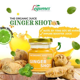 Ginger Shot Tươi Légumes 75ml – Chanh Gừng Nghệ / Cayenne Gừng Giấm Táo, Không Đường, Ép Lạnh