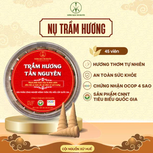 Hộp 45 Viên Nụ trầm Hương Tân Nguyên, trầm thiên nhiên, thơm dịu nhẹ, xông nhà, khử ẩm mốc