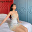 HT14 Váy ngủ sexy xẻ lưng đan dây quyến rũ,Đồ ngủ lụa phối ren ngực gợi cảm tôn dáng HT14