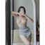 HT14 Váy ngủ sexy xẻ lưng đan dây quyến rũ,Đồ ngủ lụa phối ren ngực gợi cảm tôn dáng HT14