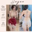 HT14 Váy ngủ sexy xẻ lưng đan dây quyến rũ,Đồ ngủ lụa phối ren ngực gợi cảm tôn dáng HT14