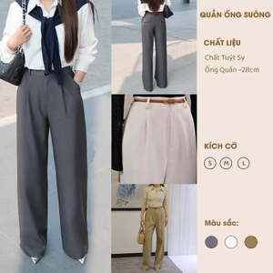 Quần Ống Suông Nữ Cạp To Eo Cao, Chất Tuýt sy Cao Cấp - Miolady QA001