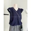 Triangle - Caro Set (Giá thanh lý, không hoàn)- Set áo linen mix quần ống rộng kẻ caro phong cách Hàn Quốc