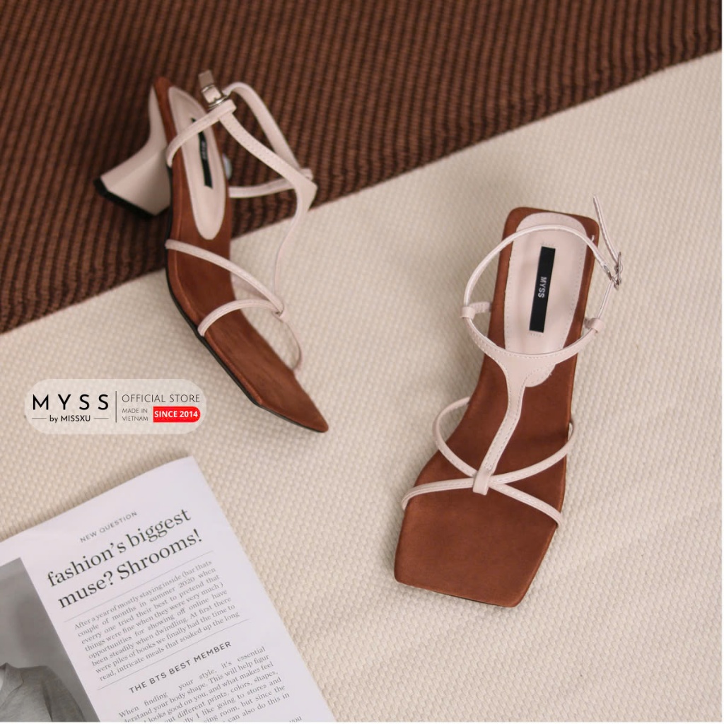 Giày sandal quai chéo dây mảnh gót dẹp 6cm cao cấp MYSS - SD192