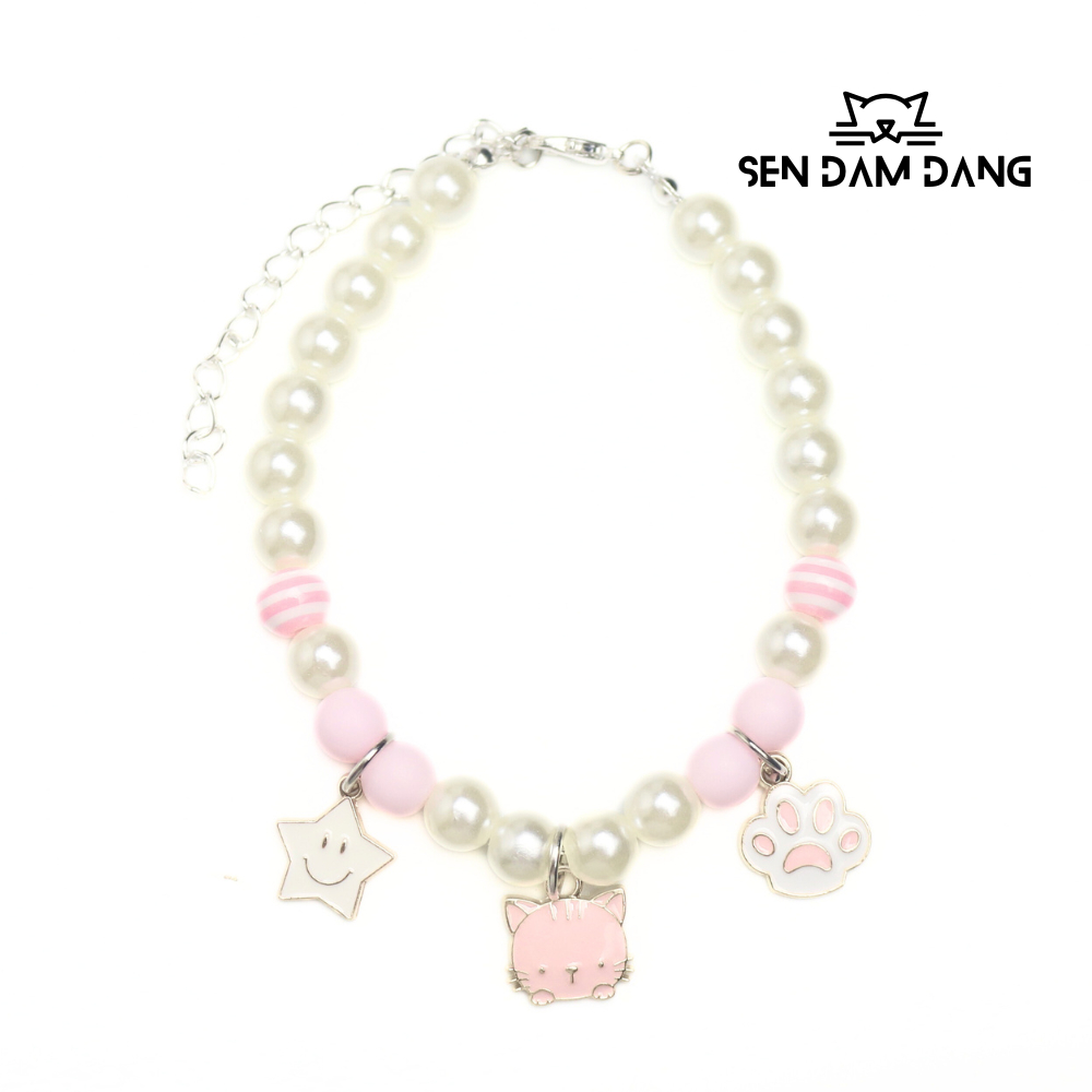 Vòng Cổ Charm Hồng Cho Cún Mèo