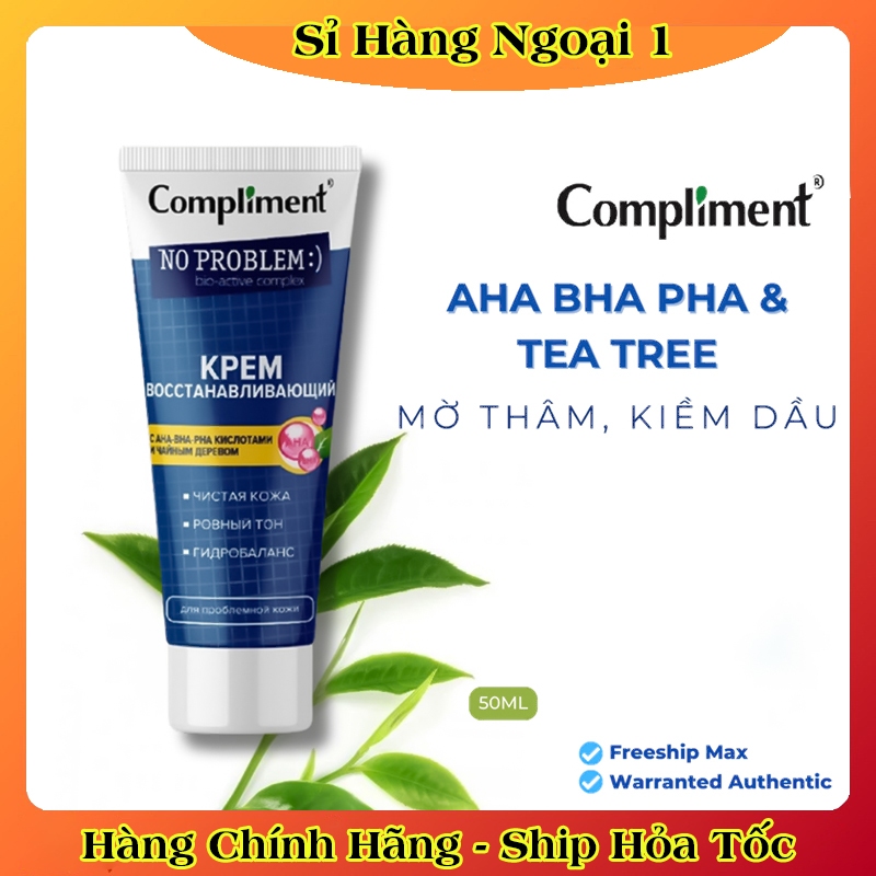 Kem dưỡng Compliment No problem AHA-BHA-PHA phục hồi, tái tạo da dầu mụn 50ml của NGA