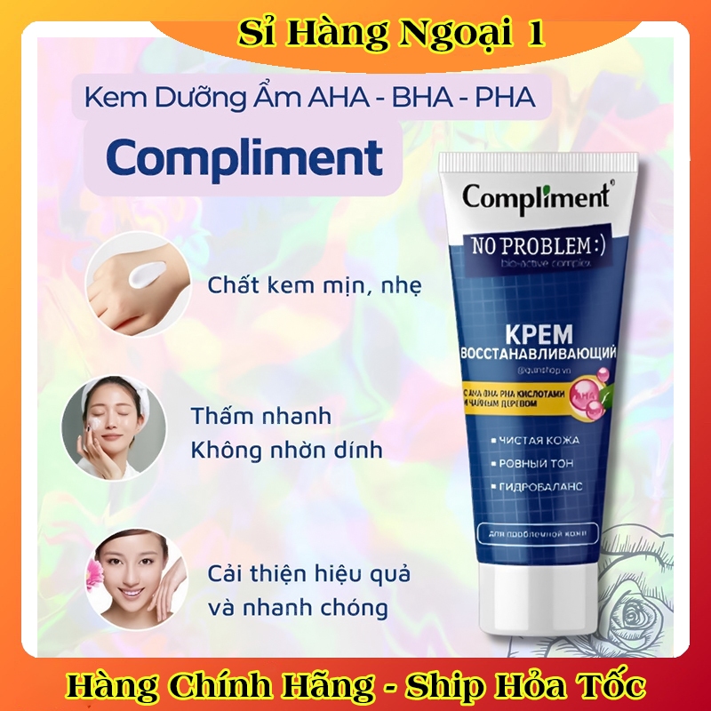 Kem dưỡng Compliment No problem AHA-BHA-PHA phục hồi, tái tạo da dầu mụn 50ml của NGA