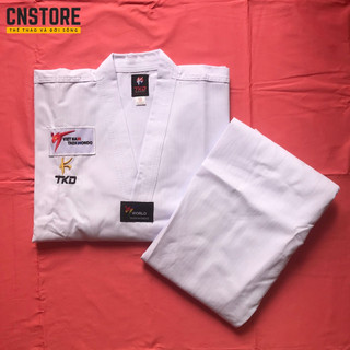 Võ Phục Taekwondo Vải Sọc Phong Trào Loại Tốt