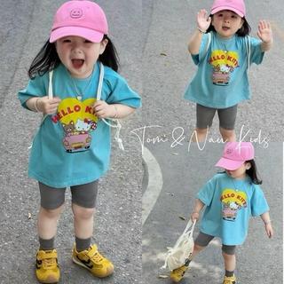 S12-M-[tomnaukids]Set áo thun quần leggin đùi cho bé gái size từ 9-40Kg