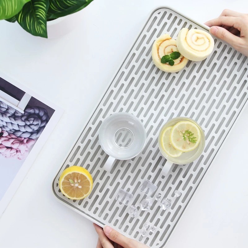 Khay úp cốc ly - Khay trà 2 lớp hình chữ nhật Chính Hãng Việt Nhật (mã 5682)