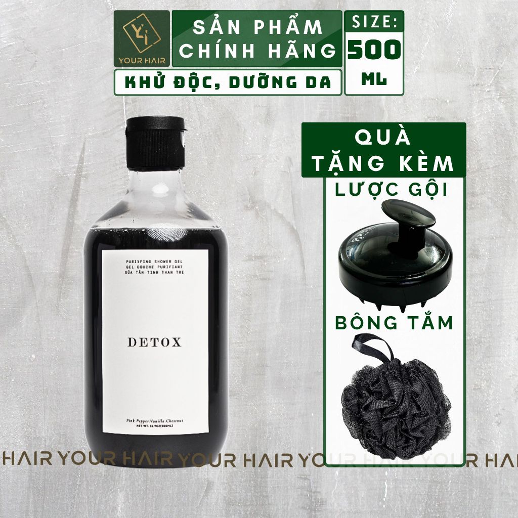 Sữa Tắm Khử Độc Da từ Than Tre Detox Rusty Lab 500ml
