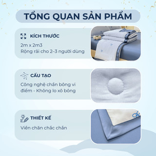 Chăn hè, mền lụa Thái M2T BEDDING kích thước 2mx2m3, mềm - mịn - mát