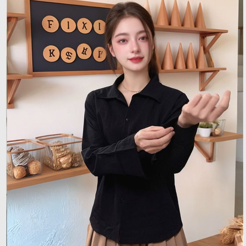 ( ẢNH THẬT) Áo sơ mi nữ dài tay form rộng có túi ngực chất đũi xước basic đi học chơi học sinh sinh viên nhiều màu T793G