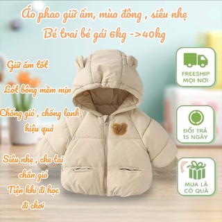 ÁO KHOÁC BOMBER CHẦN BÔNG TRẺ EM – ÁO ẤM SIÊU NHẸ LÔNG CỪU CHO BÉ TRAI BÉ GÁI MÙA ĐÔNG #P4