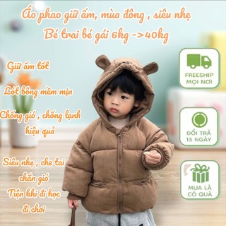 #31- Áo Khoác Phao Trần Bông Siêu Nhẹ Lông Cừu Cho Bé Trai Bé Gái Mùa Đông từ 6 - 40kg #13