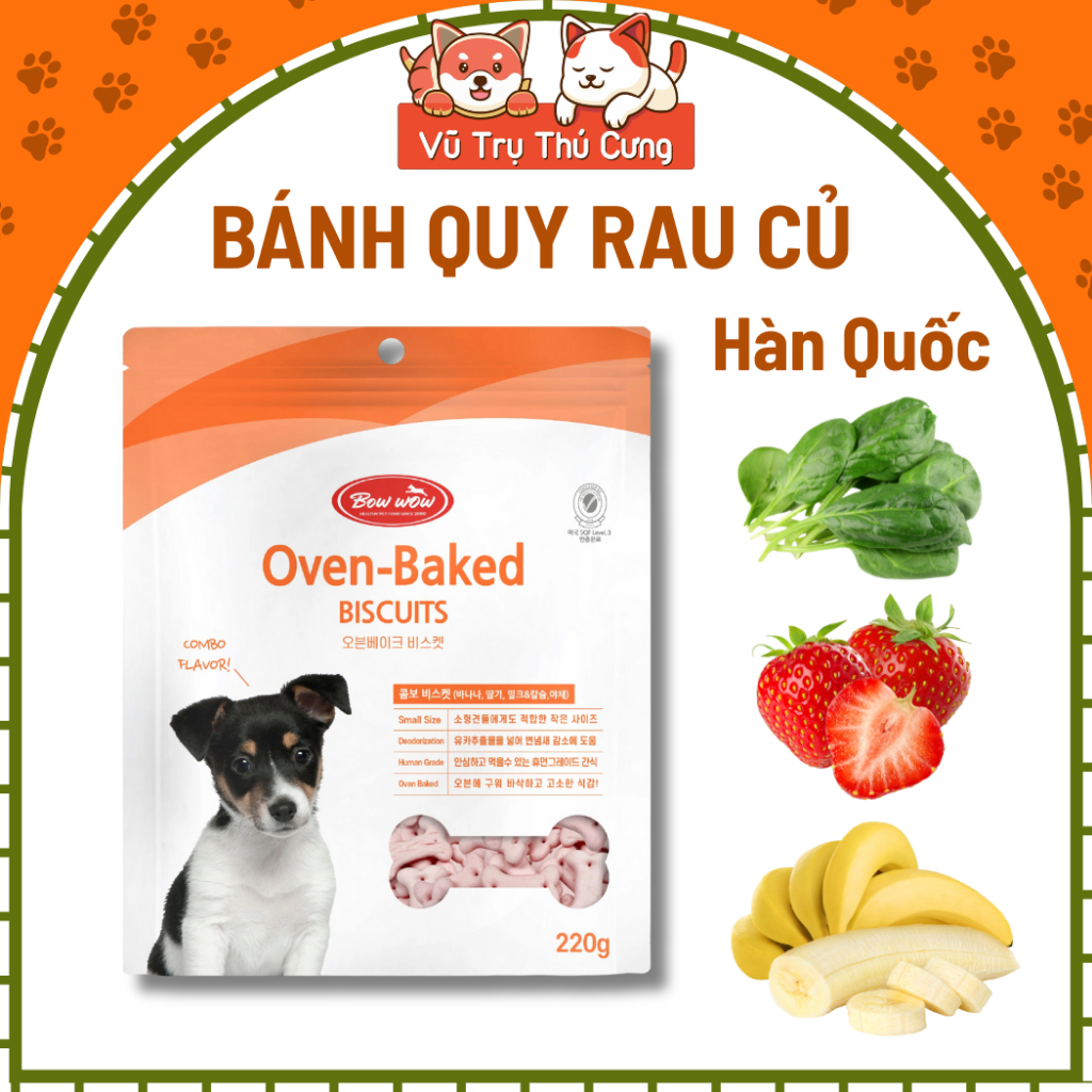 Bánh Quy Rau Củ Cho Chó Bowwow Hàn Quốc 220g | Shopee Việt Nam