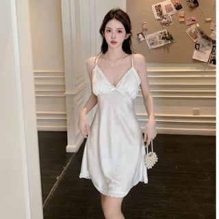 V43 Váy ngủ hai dây chất liệu lụa gấm mềm min, sang trọng, quyến rũ từ Phương Linh Underwear