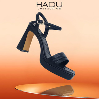 Giày Sandal Gót Vuông 9P Sườn Kép Quai Ngang ARES HADU M956 Đúp Trước 3P Da PU Cao Cấp BH 12 Tháng