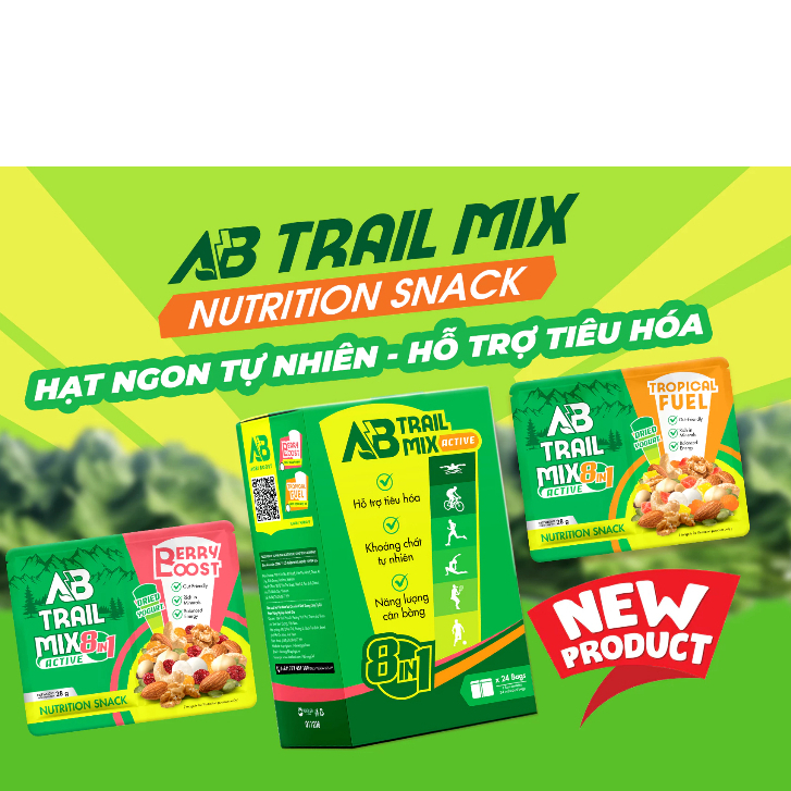 Túi Hạt Dinh Dưỡng AB Trail Mix 28g - Phù Hợp Cho Người Chạy Địa Hình, Trail, Trekking, Hiking