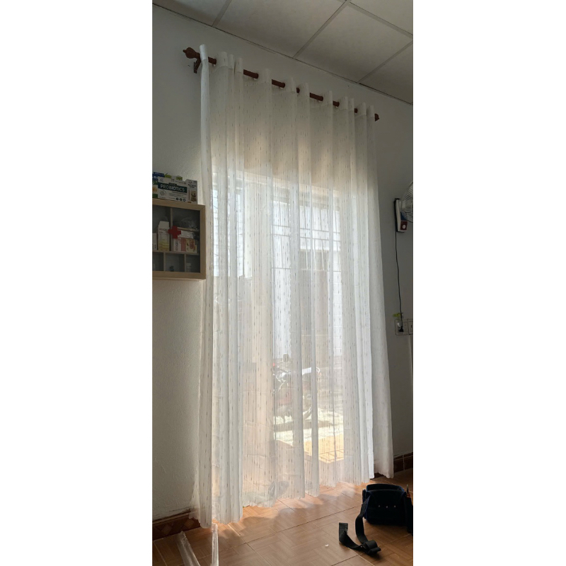 Rèm Khoen Voan Trắng, Voan Gân MỎNG, (Không Kèm Thanh Treo) Rèm Trang Trí ,Rèm Cửa Sổ , Trang Trí Decor Cho Căn Phòng.