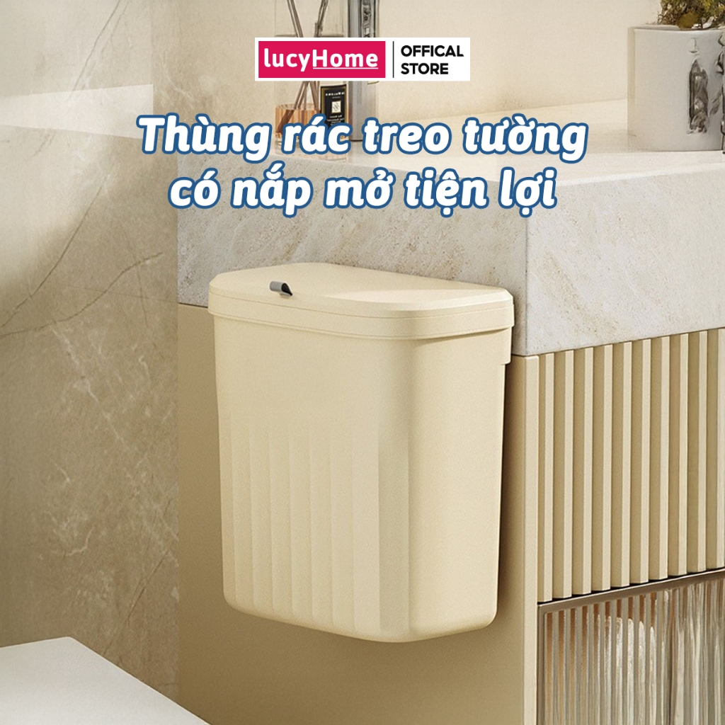 Thùng Rác Treo Tủ Dán Tường Nhà Bếp Thùng Đựng Rác Phòng Vệ Sinh Có Nắp Giữ Không Gian Sạch Sẽ AMIZIN