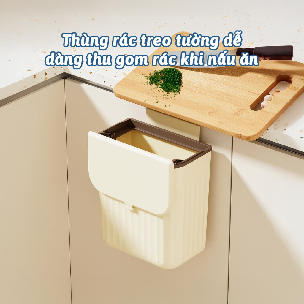Thùng Rác Treo Tủ Dán Tường Nhà Bếp Thùng Đựng Rác Phòng Vệ Sinh Có Nắp Giữ Không Gian Sạch Sẽ AMIZIN