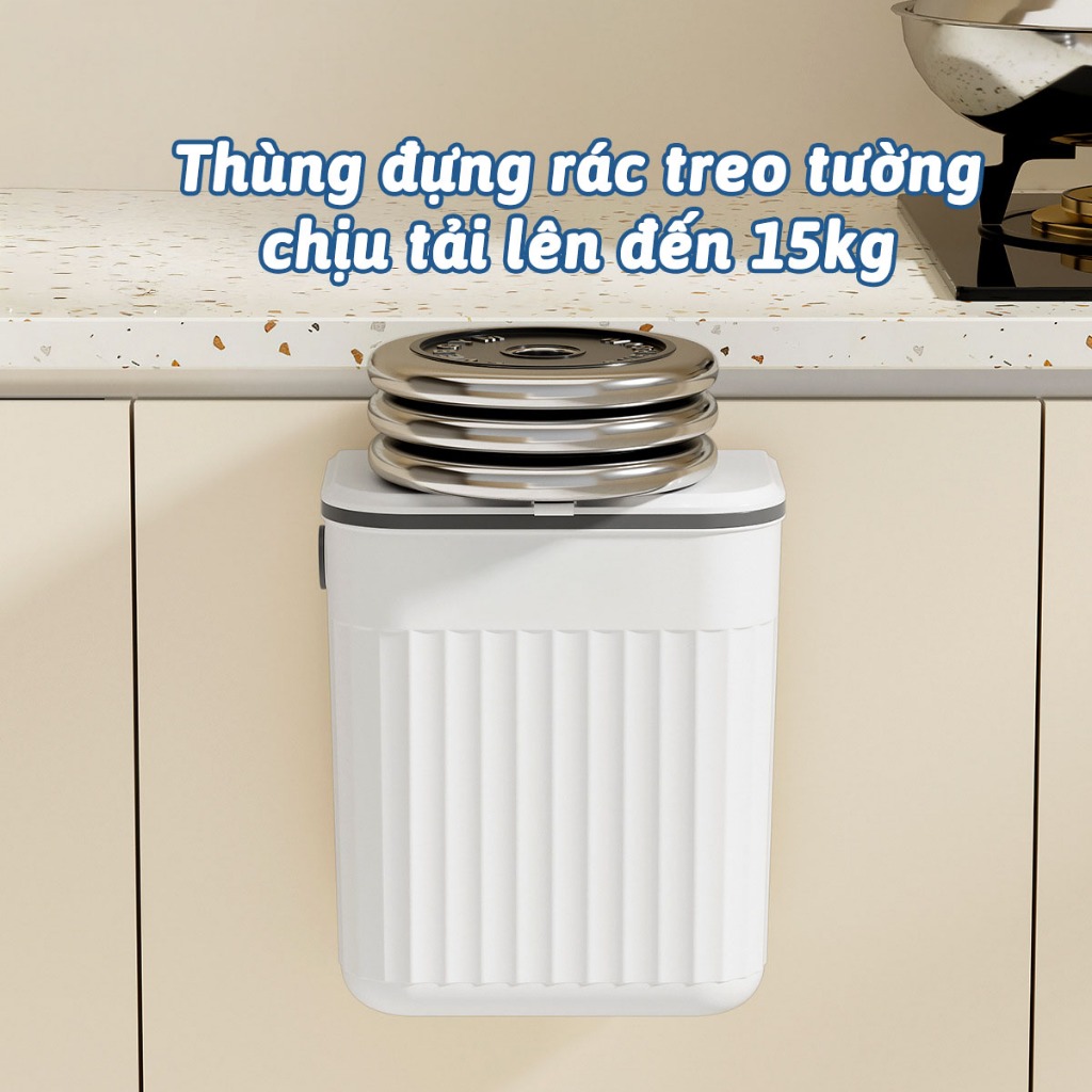 Thùng Rác Treo Tủ Dán Tường Nhà Bếp Thùng Đựng Rác Phòng Vệ Sinh Có Nắp Giữ Không Gian Sạch Sẽ AMIZIN