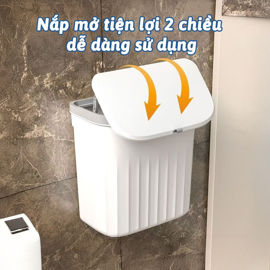 Thùng Rác Treo Tủ Dán Tường Nhà Bếp Thùng Đựng Rác Phòng Vệ Sinh Có Nắp Giữ Không Gian Sạch Sẽ AMIZIN