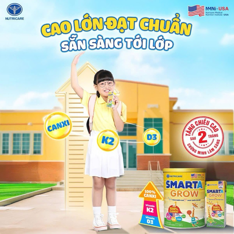 Sữa Smarta Grow 850g (từ 1-10 tuổi) cho bé
