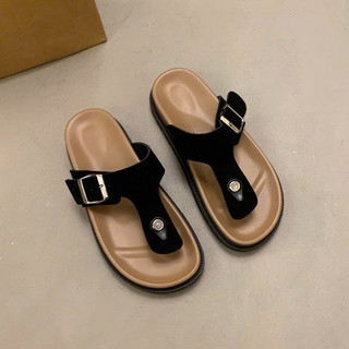 Dép xỏ ngón KERA đế bệt chất da lộn hót xinh