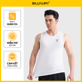 Áo Ba Lỗ Nam Trắng 9ABLB503TRK Biluxury Cơ Bản Co Giãn