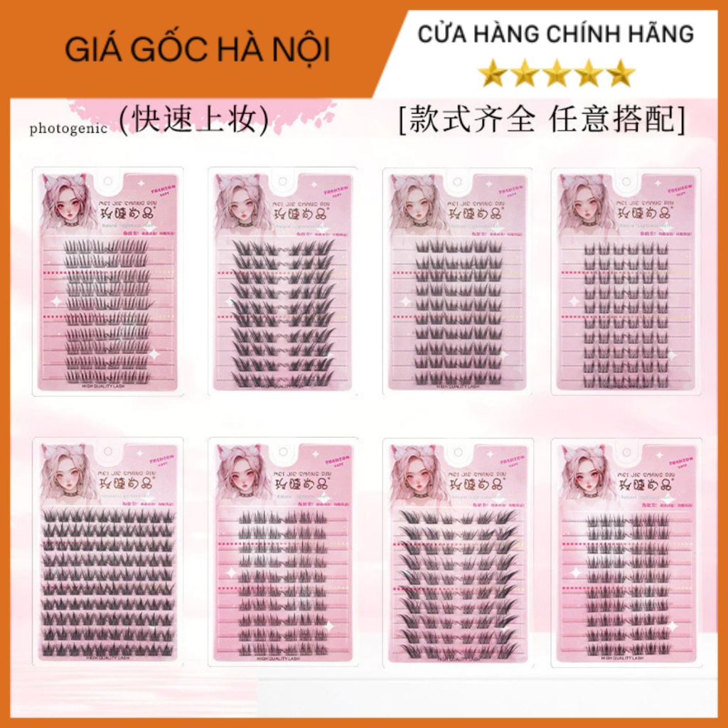 Mi Giả Mengjieshangpin Cô Gái Tóc Hồng Lông Mi Mềm Nhẹ Cao Cấp