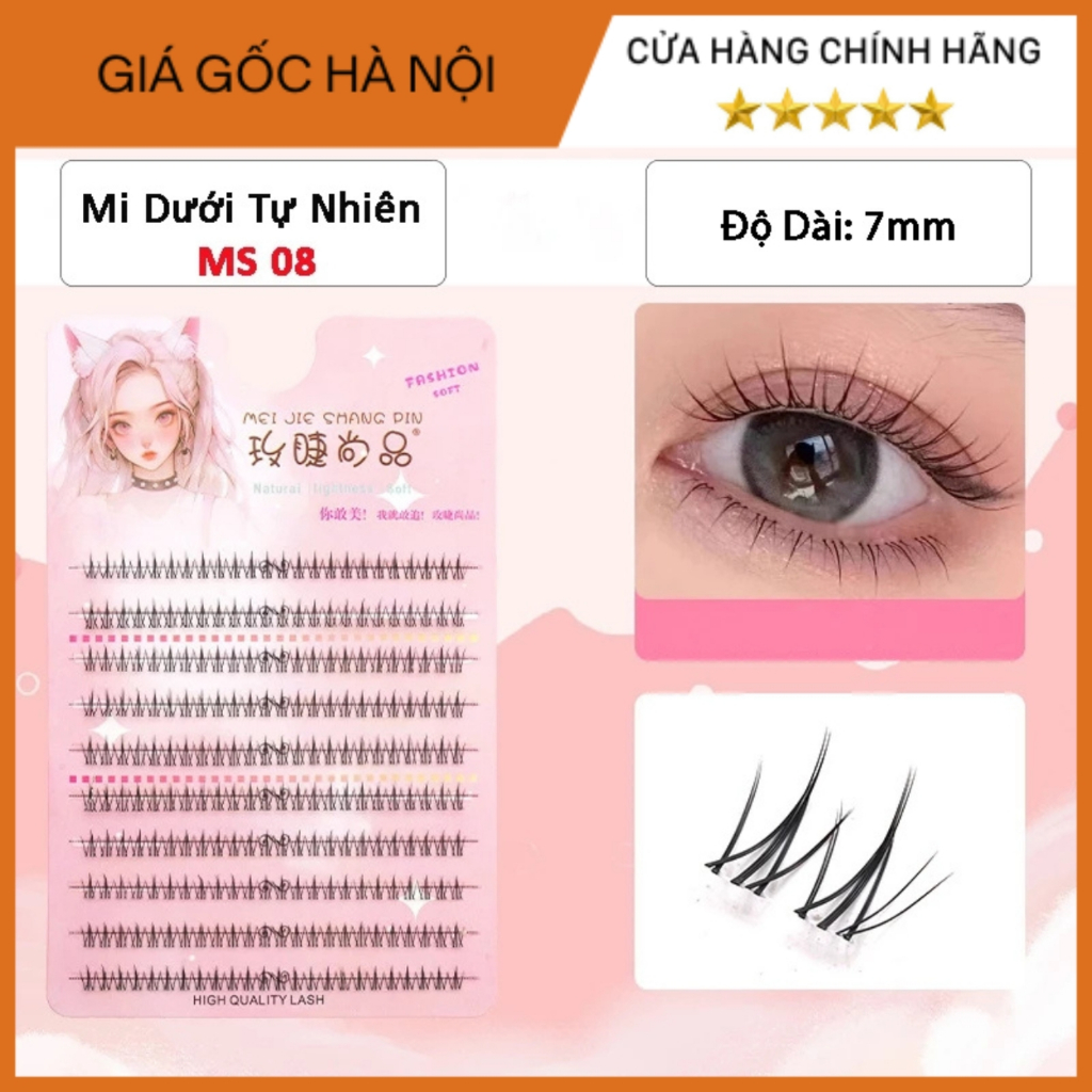 Mi Giả Mengjieshangpin Cô Gái Tóc Hồng Lông Mi Mềm Nhẹ Cao Cấp