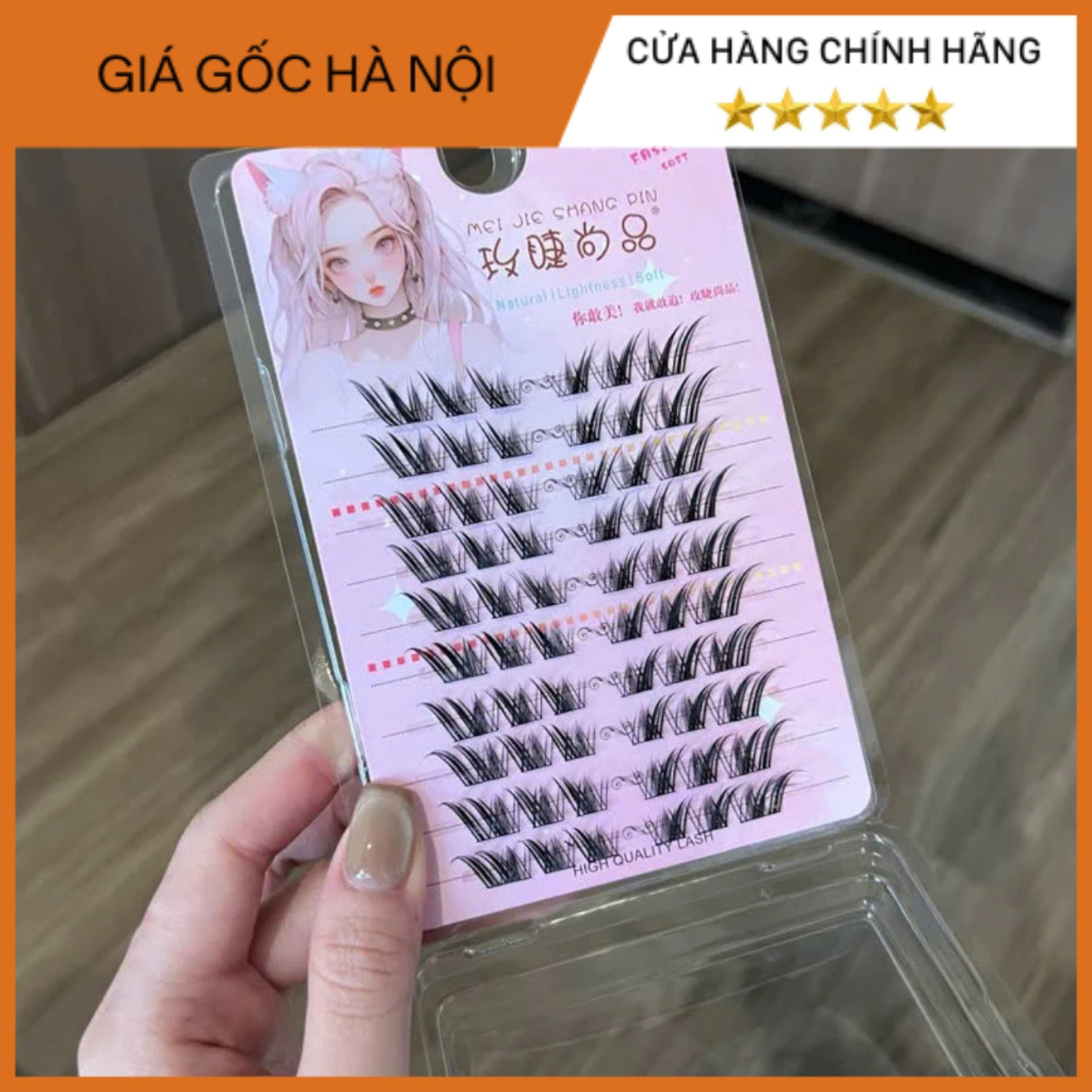 Mi Giả Mengjieshangpin Cô Gái Tóc Hồng Lông Mi Mềm Nhẹ Cao Cấp
