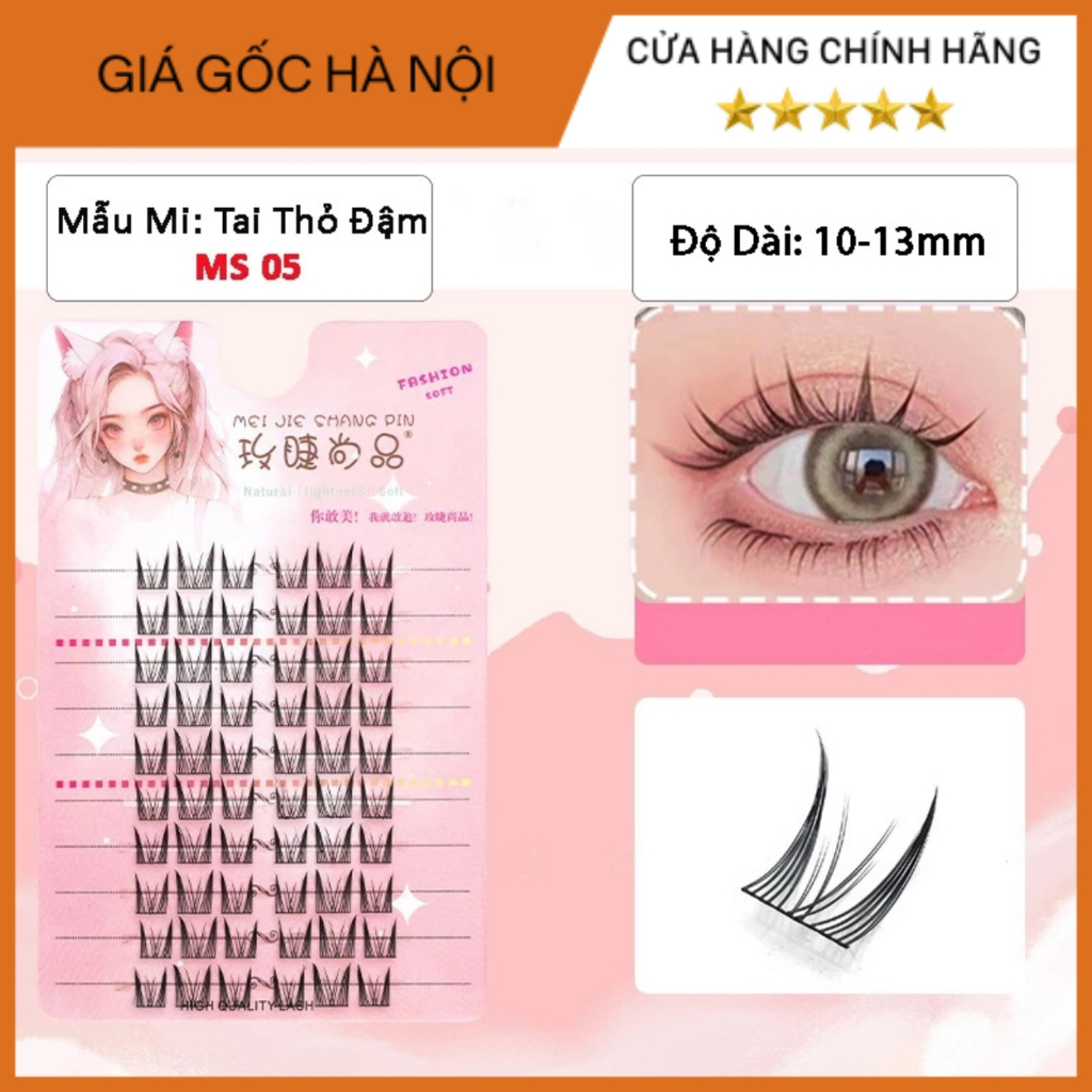 Mi Giả Mengjieshangpin Cô Gái Tóc Hồng Lông Mi Mềm Nhẹ Cao Cấp