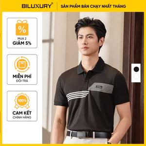Áo Polo Nam Hoạ Tiết 8APCT498 Biluxury Kháng Khuẩn Chống Nhăn Bền Màu