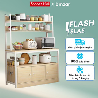 BMZAR Tủ bếp đa năng kệ để lò vi sóng có tủ giỏ đựng đồ nhiều kích thước để đồ chất liệu gỗ MDF dễ vệ sinh lau chùi