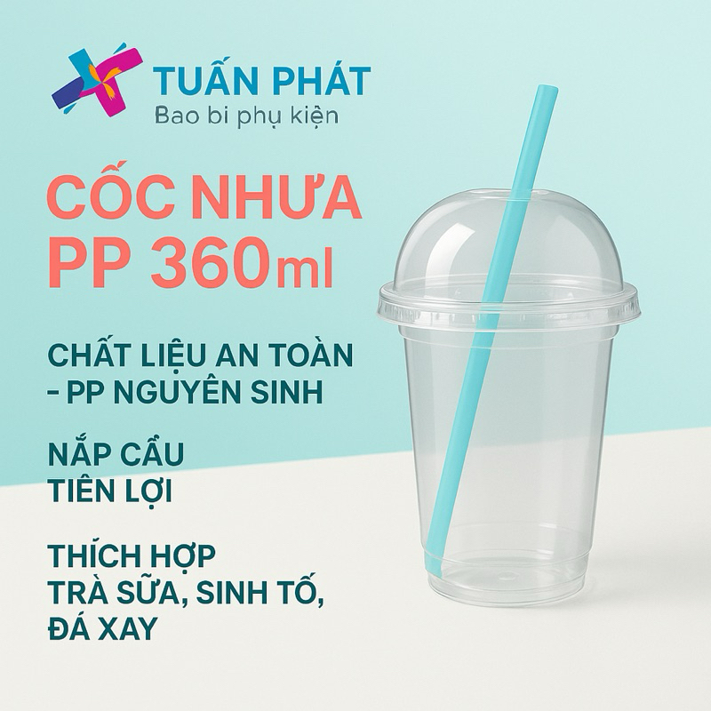{Combo 100}Cốc Nhựa dùng một lần 360ml-500ml -700ml dùng một lần