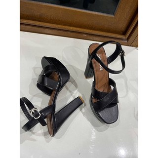 Sandal cao gót 12 phân gót trụ chất da quai chéo