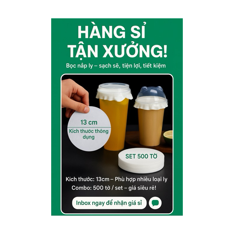 Giấy chống tràn ly trà sữa chất lượng cao size 13cm - Thương hiệu cao cấp