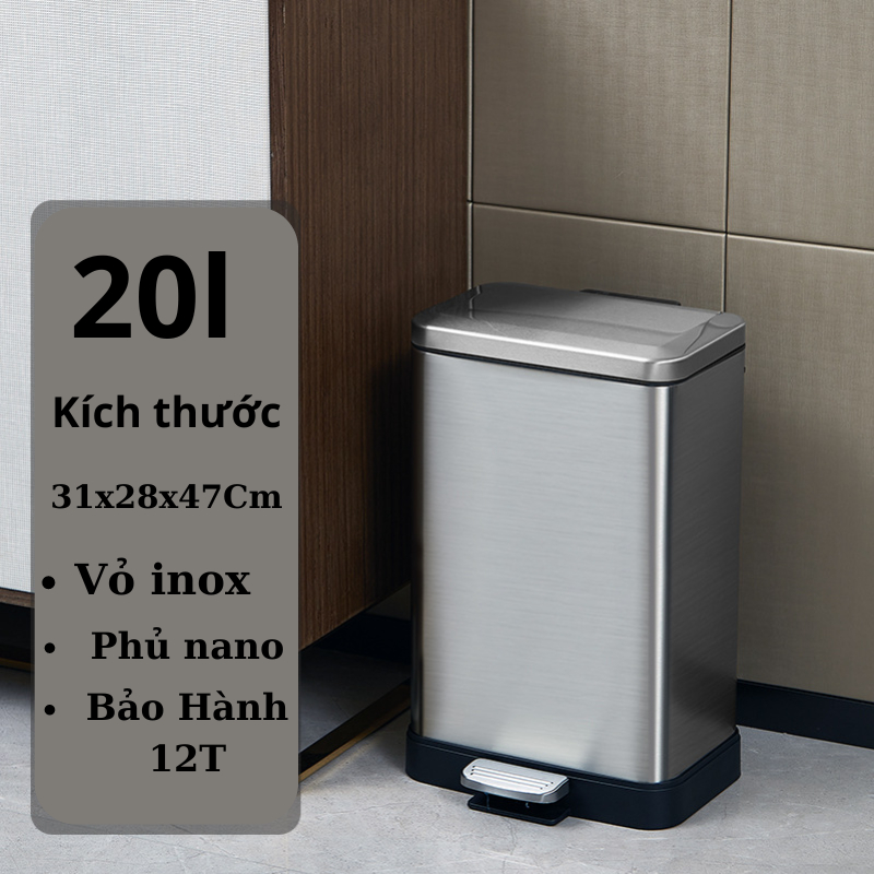 Thùng rác inox hàng thanh lý đủ size 5 lít, 6 lít, 8 lít, 10 lít, 12 lít, 15 lít , 18 lít 20 lít Giá rẻ