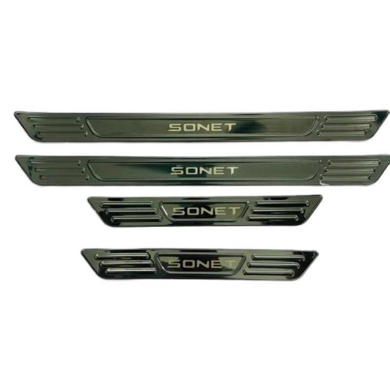 Ốp bậc cửa, nẹp bước chân xe KIA Sonet 2021-2025 vân Titan hàng cao cấp