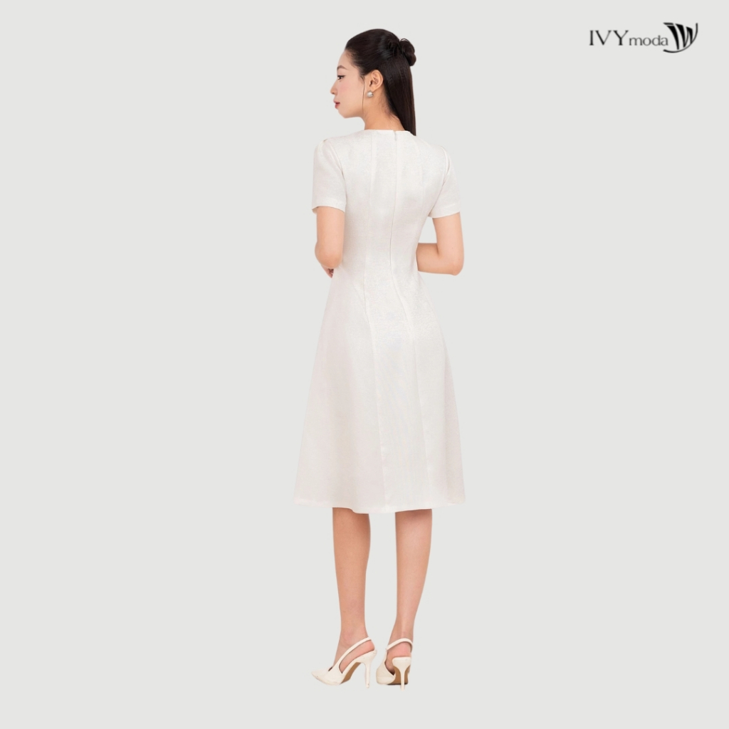 Ảnh Flower Accent Dress - Đầm xòe Oganza, Đầm công sở dự tiệc nữ IVY moda MS 48T0245 4