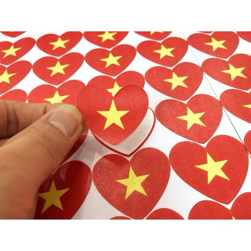 Combo 96Miếng Dán Sticker Cờ Việt Nam Hình Trái Tim Dán Má | Shopee ...