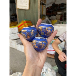 Cóng sứ chào mào vẽ vàng cóng sứ cho chim chào mào 1 bộ 3 món