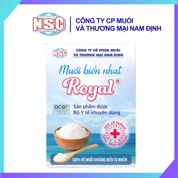 Muối biển nhạt Royal NSC - Low sodium salt - muối ăn kiêng cho chế độ ăn ít Natri/ Hộp 250gr