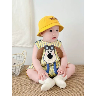 Bodysuit sát nách hình chó con đeo kính đáng yêu cho bé
