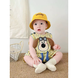 Bodysuit sát nách hình chó con đeo kính đáng yêu cho bé