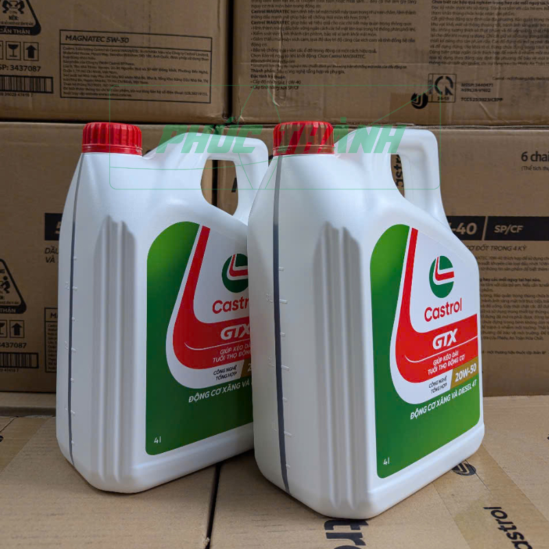 [HÀNG CHÍNH HÃNG] Dầu Nhớt Tổng Hợp Ô-Tô Castrol GTX 20W50 API SL/CF 4L  - Mẫu mới